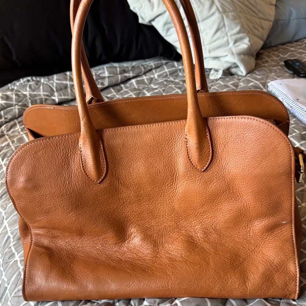 Chic Brown Leather Satchel